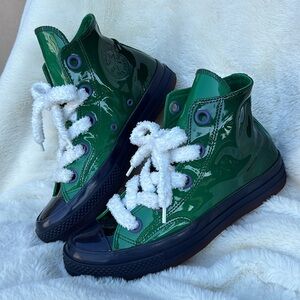 JW Anderson Green Converse Edition Patent Chuck Taylor 70 Toy Hi Sneakers